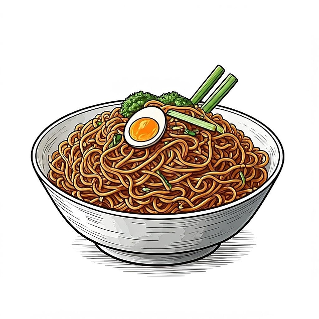 Asian Food Yakisoba Noodles Fasii din piept de pui