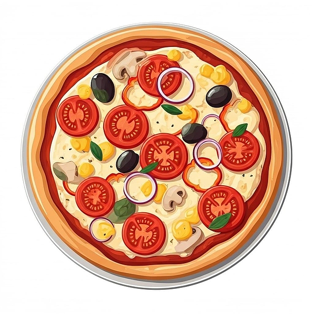 Pizza Vegana - Vector Illustration